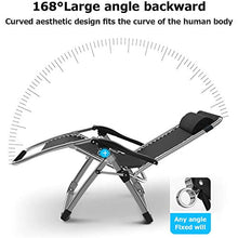 CJY-mirror Sedie a Sdraio Sedia reclinabile Pieghevole Zero Gravity Lounge Chair Oversize, Sedie a Sdraio Cuscino in Cotone per Giardino Patio Esterno Lettini Prendisole Letto Reclinabile