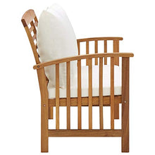 Panchina da giardino con cuscino, 119 cm, in legno di acacia