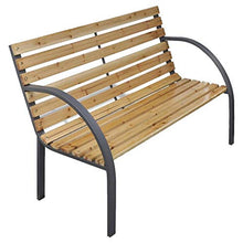 EBTOOLS - Sedia da giardino, in legno e ferro, per cortile, per cortile, 120 x 62 x 82 cm