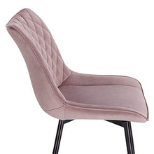 WOLTU BH209rs-2 Sedie da Pranzo Senza Braccioli Sgabello da Cucina Imbottito con Rivestimento in Velluto Rosa 2 Pezzi