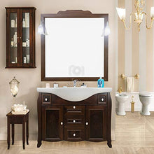 Shop Chic Mobile Bagno 105 cm Marrone Noce Scuro Arte povera con Ante e cassetti