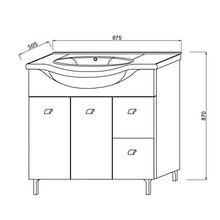 Kiamami Valentina Mobile Bagno 85CM A Terra con LAVABO Specchio E PENSILE Bianco | Easy