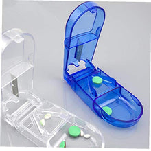Odoukey Pillola di plastica Cutter Splitter Divisore con Design ergonomico per Il Taglio di Piccoli Pillole e Grandi Pillole Blu