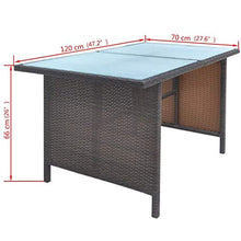vidaXL Set da Pranzo da Giardino 18 pz Polyrattan Marrone Tavolo Sedie Esterni
