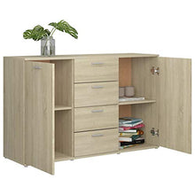 vidaXL - Sideboards - Sideboard Sonoma-Eiche 120×35,5×75 cm Spanplatte