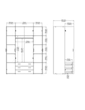 Armadio 4 ante e 3 cassetti bianco, 154X49,5X200,4H