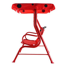 COSTWAY Altalena per Bambini, Altalena Dondolo per Giardino con Tetto Apribile e 2 Posti, Blu