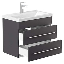 emotion Badmöbel Mars 600 Slimline Anthrazit seidenglanz Mobili da Bagno, MDF, Antracite, 60.00 x 36.00 x 52.00 cm, 2 unità
