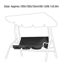 Mumusuki Coperture Oscillazione all'aperto del Patio Copertura Amaca Tripla di 3 posti Protezione Impermeabile Antivento per mobili da Giardino(Nero)