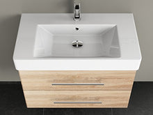 Aqua Bagno Flex Mobile da Bagno, 80 cm, con lavabo, in Legno di Quercia, Oro