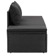 Festnight- Lettino da Esterno in Polyrattan, Lettini da Giardino, 195x60x60 cm Nero