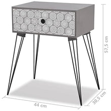 vidaXL 2x Comodini con Cassetto Grigio Comò Stand Tavolini per Camera da Letto