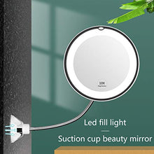 Jiaban, specchio per trucco con luce LED di riempimento, ingrandimento dieci volte, regolabile in altezza a collo di cigno, specchio per trucco