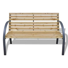 Cikonielf Panca da giardino a 2 posti, 120 x 62 x 82 cm, con schienale per esterni, panca in legno da terrazza, elegante