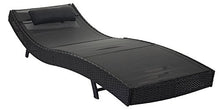 Mendler Lettino Regolabile da Esterno Savannah Acciaio polyrattan 220x70x88cm Antracite con Cuscino Nero