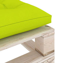 vidaXL Pouf da Giardino Pallet Cuscino Verde Brillante Legno di Pino