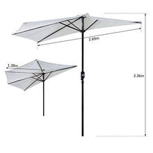 miozzi Ombrellone da Giardino Semicircolare da Parete 269x138x236 cm Bianco