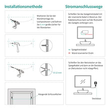EMKE Specchio bagno LED, 90 x 70 cm, con illuminazione, luce bianca fredda, specchio da parete con interruttore touch, protezione IP44, a risparmio energetico