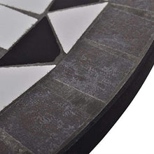 Oushome Tavolo da Bistrot Nero e Bianco 60 cm a Mosaico