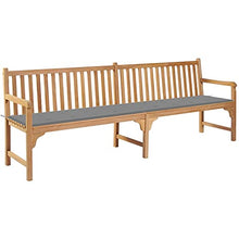 vidaXL Panca da Giardino con Cuscino Grigio 240 cm in Massello di Teak