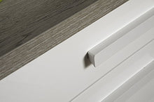Comodino Linea Mi Piace Rovere Gessato 2 cassetti Bianchi Lucidi