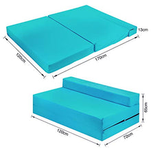 Futon Z - Divano letto matrimoniale, pieghevole, per adulti e bambini, con cerniera rimovibile, colore: Turchese