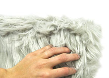 BIANCHERIAWEB Sgabello Arredo Alto con Seduta in Pelliccia Colore Grigio