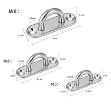TANGGER 6 Pezzi Placca Occhiello in Acciaio Inossidabile Oblungo Cuscinetto Metallo Gancio Anello della Graffetta Hardware con 12 Viti (5 mm, 6 mm, 8 mm)
