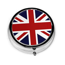 Union Jack - Contenitore rotondo per pillole con 3 scomparti in metallo, per medicina e vitamina