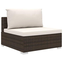 SKM Set Divani da Giardino 6 pz con Cuscini in Polyrattan Marrone (58.7kg)