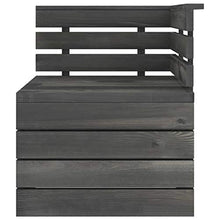 Tidyard Divano Angolare da Giardino Pallet Legno di Pino Grigio Scuro,Divano da Giardino,per Esterno, Balcone, Giardino