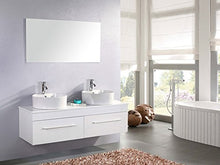 SIMBA Mobile Bagno Doppio LAVABO ARREDO Bagno Completo 150 cm RUBINETTI White Cardellino