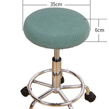 HARORU Stretch Round Seat Cover Velvet Printed Bar Stool Protector Removable for Home Kitchen Thick Stool Slipcover
