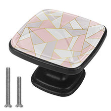 Sfondo geometrico grigio rosa Pomelli per Porta Set di 4 Pomelli per Mobili Manopole per Cassetti Cucina Armadio Vetro