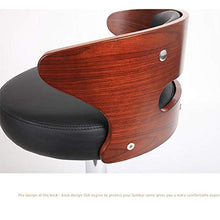 SHPEHP Multi-Altezza Scopo-Sgabello Alto Regolabile con Schienale Solid Wood Pu Leather Pub Sedia Bancone Sedia Stool Sedia per Bar Home-Nero-Marrone