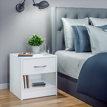 Casaria Set 2 Comodini Cassetto Ripiano d' Appoggio 41x39x28 cm Legno Comò Notte Camera Letto Bianco