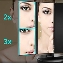 KK Timo. Sensore tattile Pieghevole a Tre Lati a LED Lente d'Ingrandimento Batteria di Ricarica USB Doppio Specchio Triplo for Trucco/Specchio