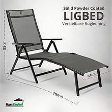 MaxxGarden - Lettino prendisole pieghevole da campeggio, 150 x 64 x 85 cm