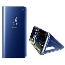 Saceebe Compatibile con Galaxy S10 plus Custodia pelle Cover a libro Specchio Mirror effect Electroplating Plating Portafoglio Flip Case Custodia in pelle Anteriore e posteriore Bumper Cover,blu