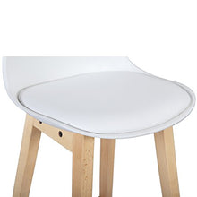 WOLTU BH44ws-2 Sgabello da Bar Sedia Alta Cucina Ristorante con Schienale Poggiapiedi Ecopelle Legno Moderno 2 Pezzi Bianco