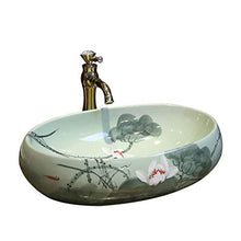 Lavabo Ovale da Bagno Retro Creative Jingdezhen Ceramic Hotel Lavabo antispruzzo Lavandini Bagno