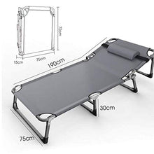 XUSHEN-HU Sedia Pieghevole Heavy Duty, Metal Grey Extra Largo Sdraio for Il Campeggio Esterno, 350kg
