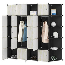 WOLTU Guardaroba Grande DIY Armadio a Cubo, Mobiletto Portaoggetti, Scarpiera Componibile e Modulare, per Stanzino e Ripostiglio, Nero+Bianco SR0102she