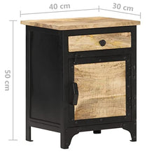 vidaXL Comodino 40x30x50 cm in Legno Massello di Mango