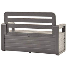 Tidyard Cassapanca da Giardino per Esterno in Plastica,Panchina con Schienale e Braccioli a 2 Posti,132,5 x 58 x 89 cm,Antracite