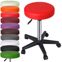 Sgabello Girevole con Ruote - Altezza Regolabile (45-60 cm), Seduta Imbottita in Ecopelle, Colore e Set a Scelta - Sgabello da Ufficio, Studio Medico, Massaggio, Tattoo, Parrucchiere (1 pezzo, Rosso)