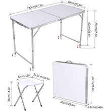 Rund Tabella DE Camping IT En Alluminio ET MDF avec Hauteur Réglable Table De Jardin Couleur Blanc