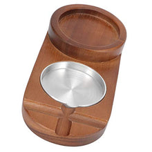 Vassoio per tazza da whisky durevole Supporto per sigari in legno Accessorio per whisky Vassoio in vetro per whisky Posacenere(Oval (with ashtray))