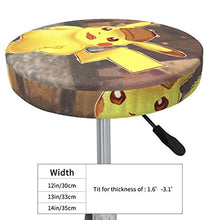 Pikachu - Coprisgabello rotondo per sedia da bar, lavabile, elastico, per sgabelli rotondi da 35,6 cm