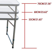 ZDYLM-Y Tavolo Pieghevole da Campeggio con 4 sedie e Kit Ombrello Hole, in Alluminio Regolabile in Altezza, Impermeabile e Resistente alla ruggine Desk Maniglia Portatile,Arancia